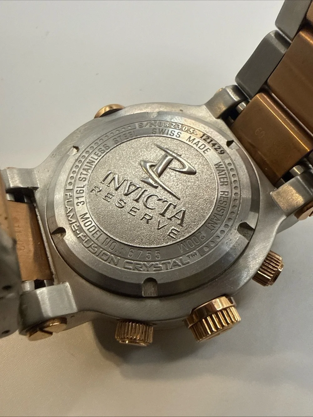 Invicta Reserve Ocean Reef Chronograph Watch 46mm 6755 Swiss Rose Gold-Plated